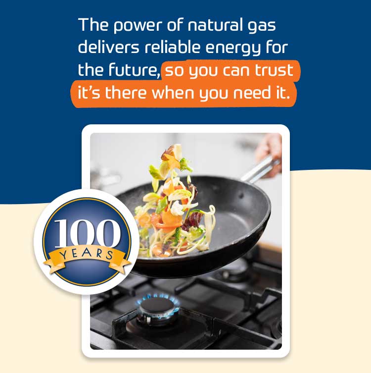 The power of natural gas delivers reliable energy for the future, so you can trust it's there when you need it.